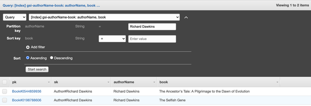 Dynamo gsi query