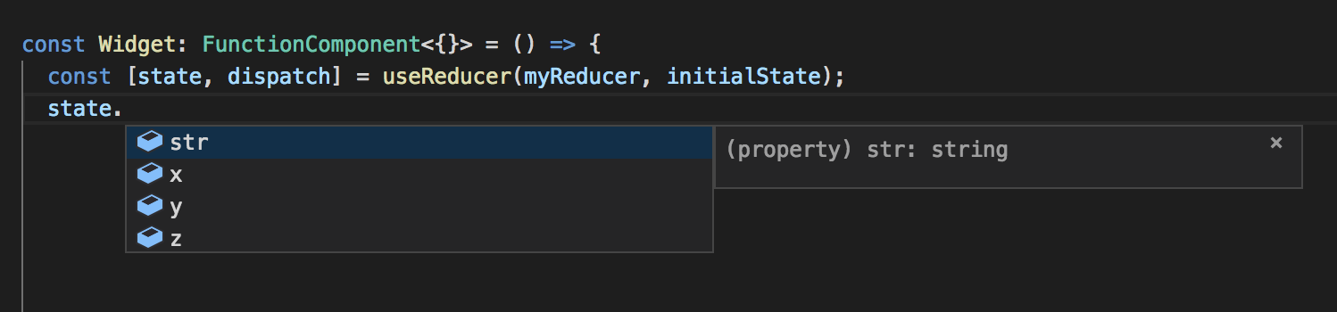Typed reducer state